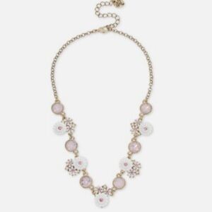 Betsey Johnson Floral and Crystal Statement Necklace